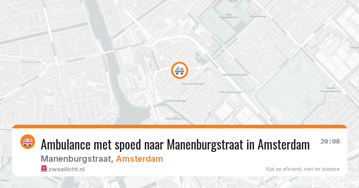 Ambulance met spoed naar Manenburgstraat in Amsterdam — 10 jun 2026