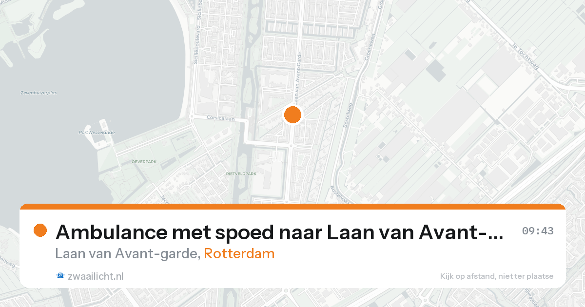 Ambulance met spoed naar Laan van Avant-garde in Rotterdam — 17 aug 2026