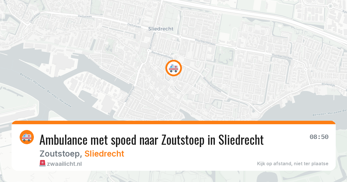 Ambulance met spoed naar Zoutstoep in Sliedrecht — 6 mei 2026