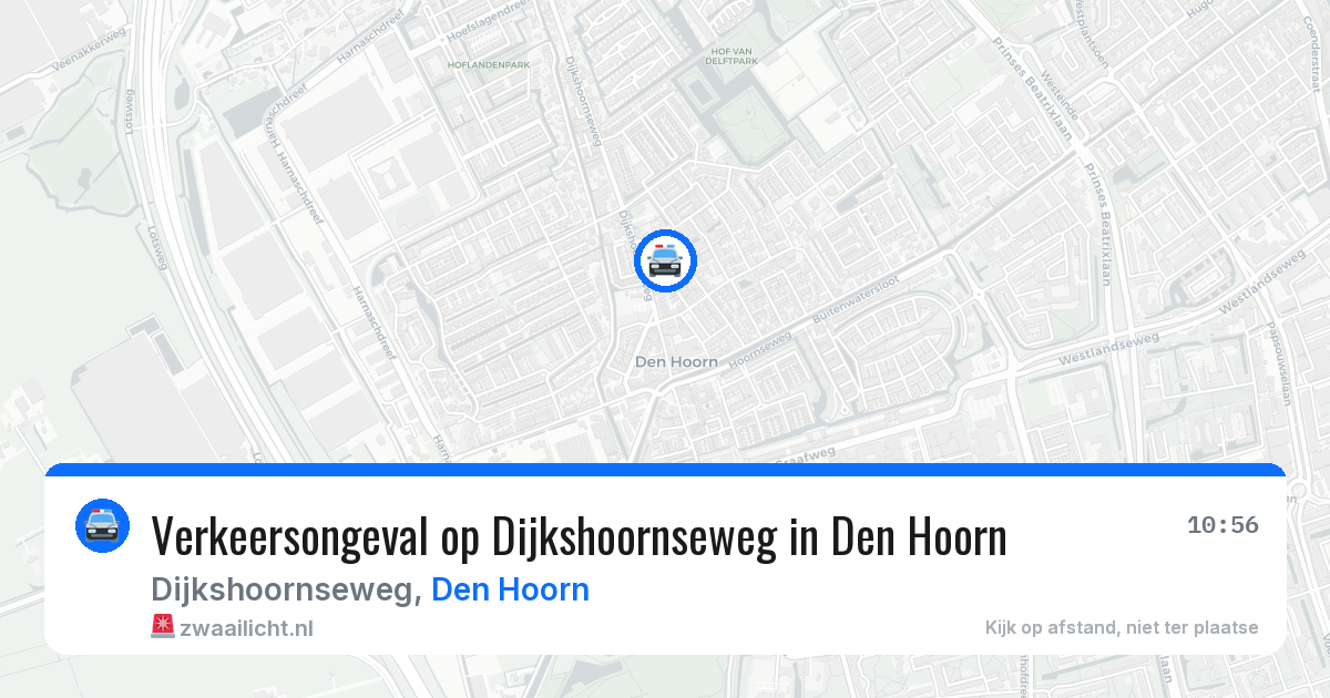 Verkeersongeval op Dijkshoornseweg in Den Hoorn — 16 apr 2026