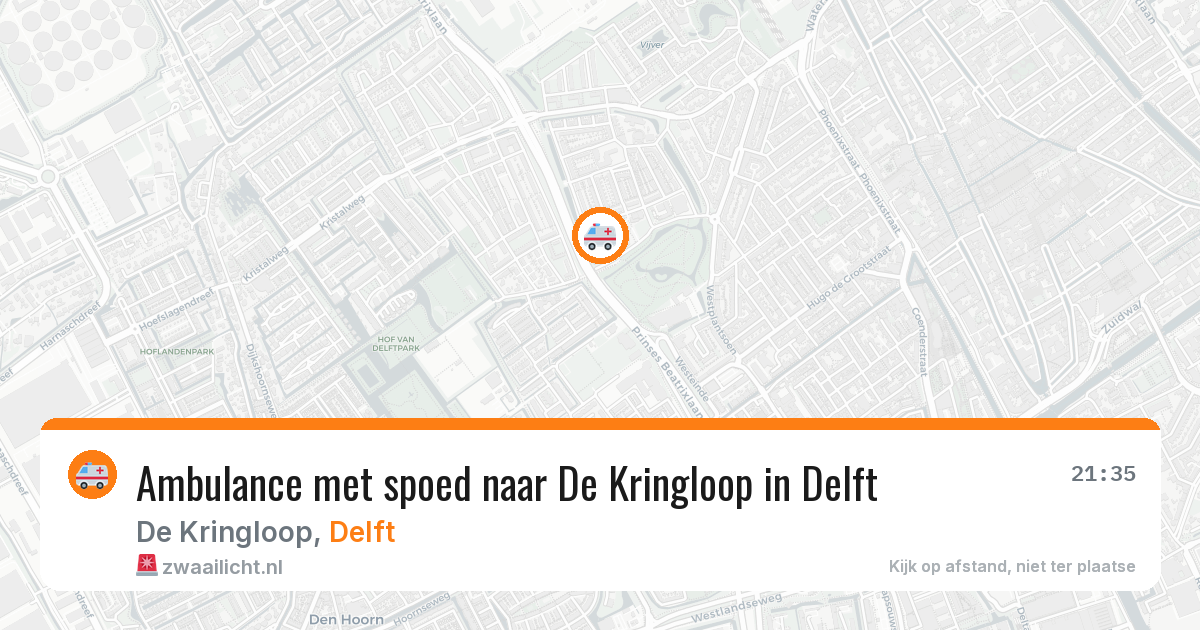 Ambulance met spoed naar De Kringloop in Delft — 27 mei 2026