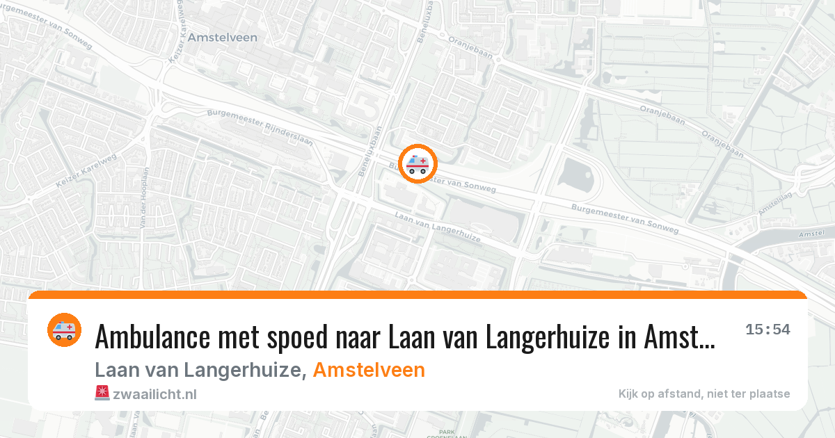 Ambulance met spoed naar Laan van Langerhuize in Amstelveen — 3 aug 2026