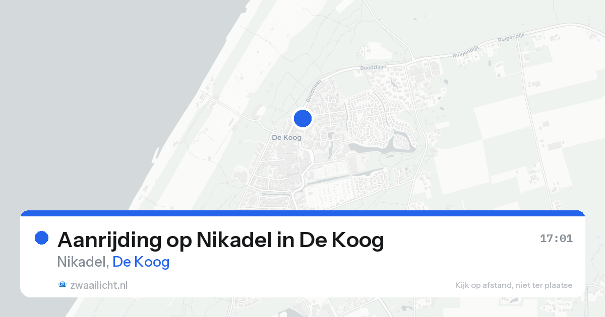 Aanrijding op Nikadel in De Koog — 18 aug 2026