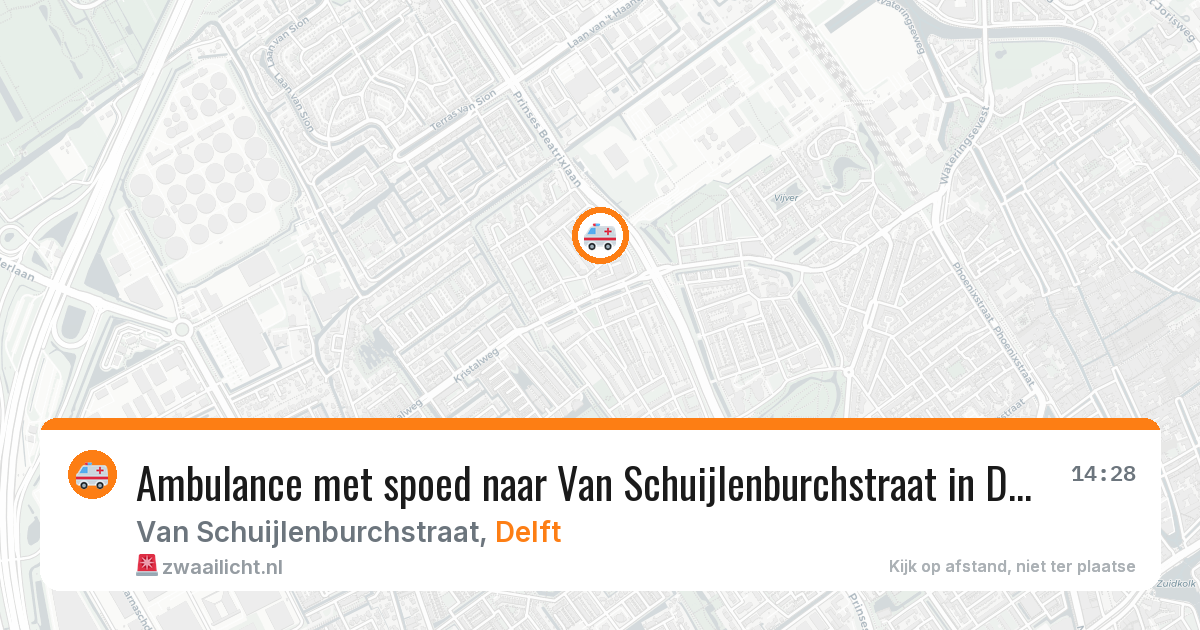 Ambulance met spoed naar Van Schuijlenburchstraat in Delft — 26 apr 2026