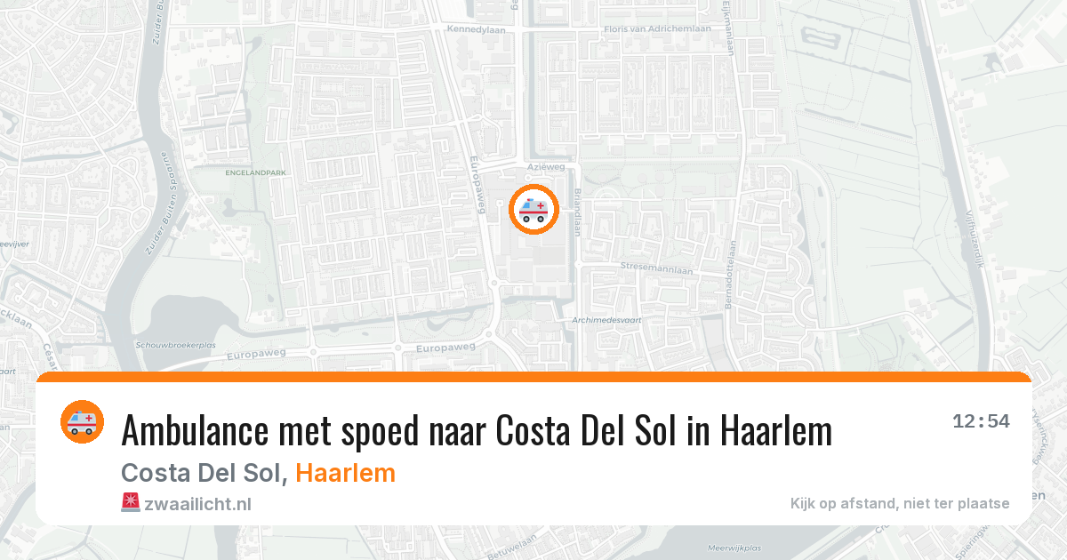 Ambulance met spoed naar Costa Del Sol in Haarlem — 12 feb 2026
