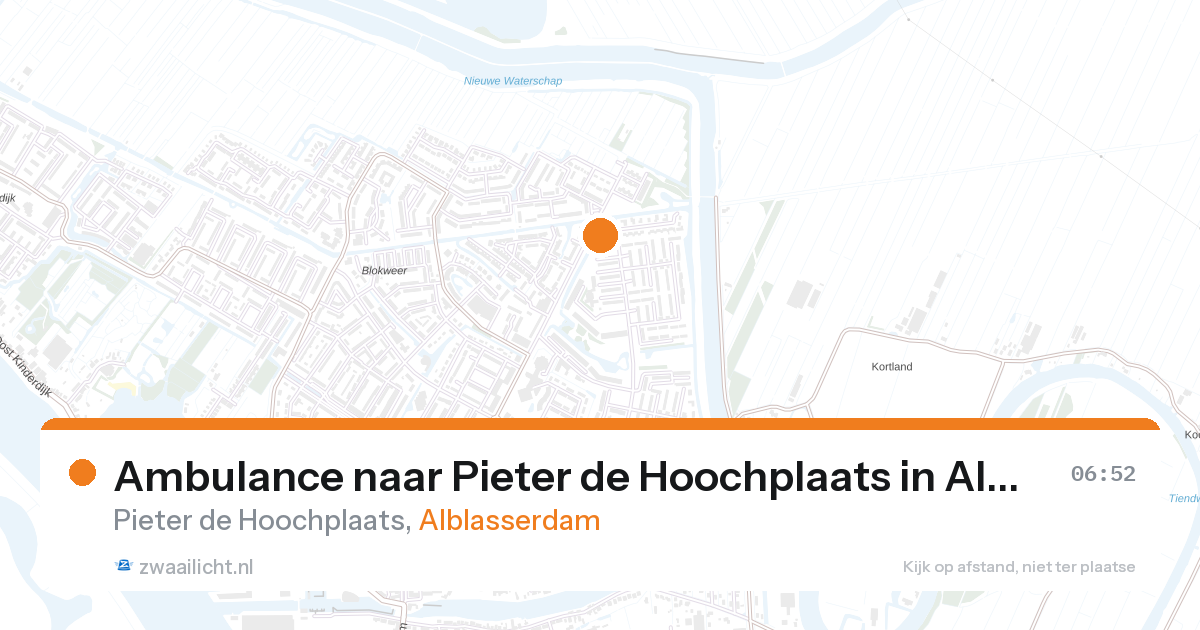 Ambulance naar Pieter de Hoochplaats in Alblasserdam — 27 aug 2026