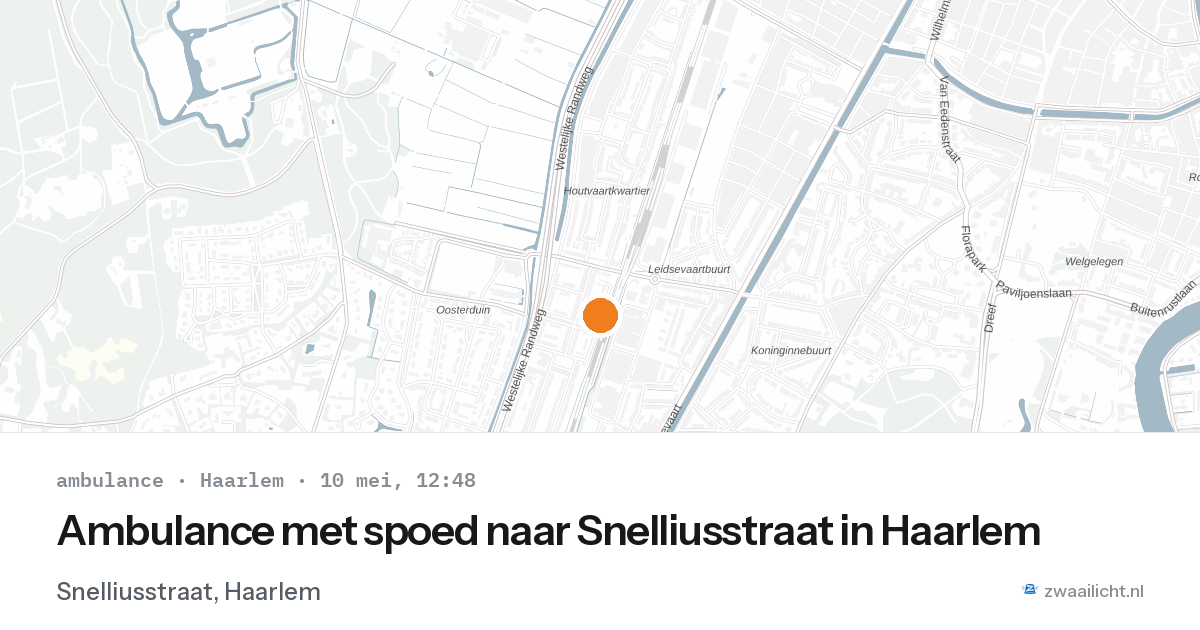 Ambulance met spoed naar Snelliusstraat in Haarlem — 10 mei 2026