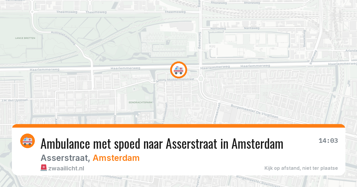 Ambulance met spoed naar Asserstraat in Amsterdam — 8 aug 2026