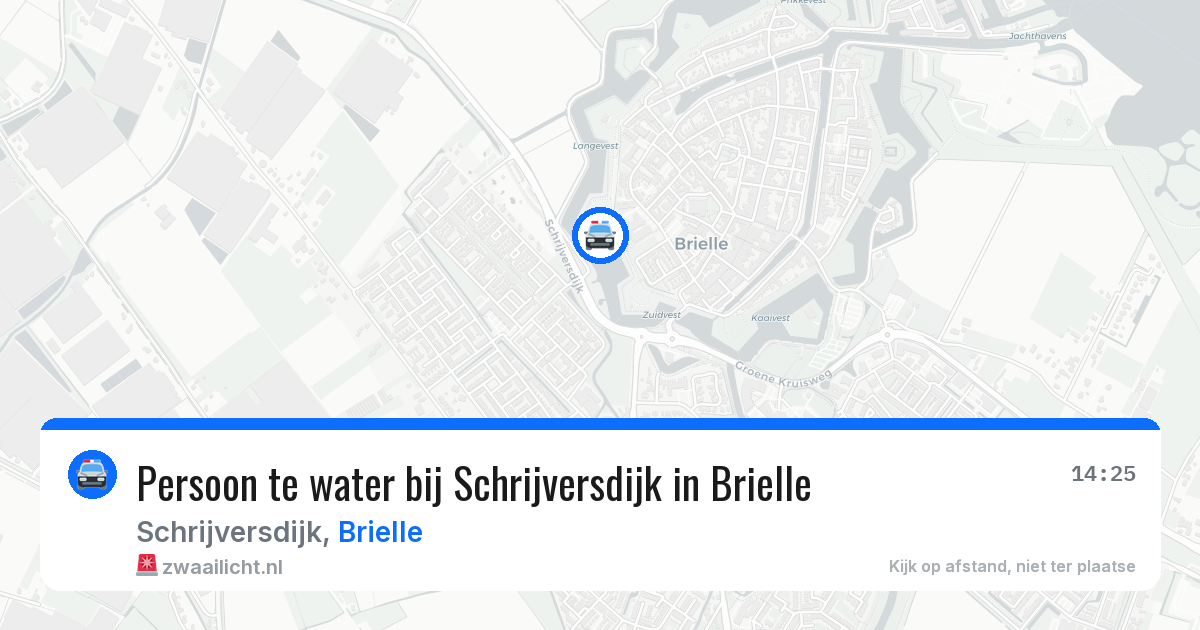 Persoon te water bij Schrijversdijk in Brielle — 12 mei 2026
