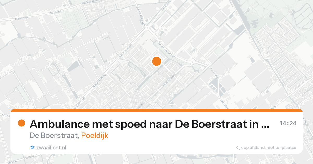 Ambulance met spoed naar De Boerstraat in Poeldijk — 14 aug 2026