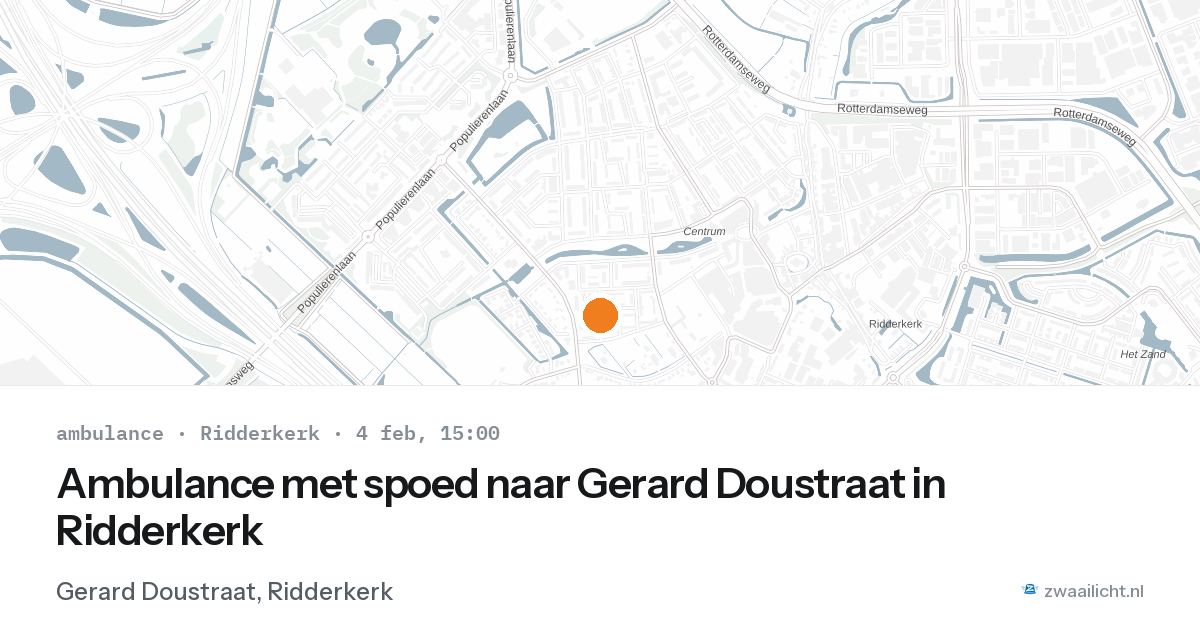 Ambulance met spoed naar Gerard Doustraat in Ridderkerk — 4 feb 2026