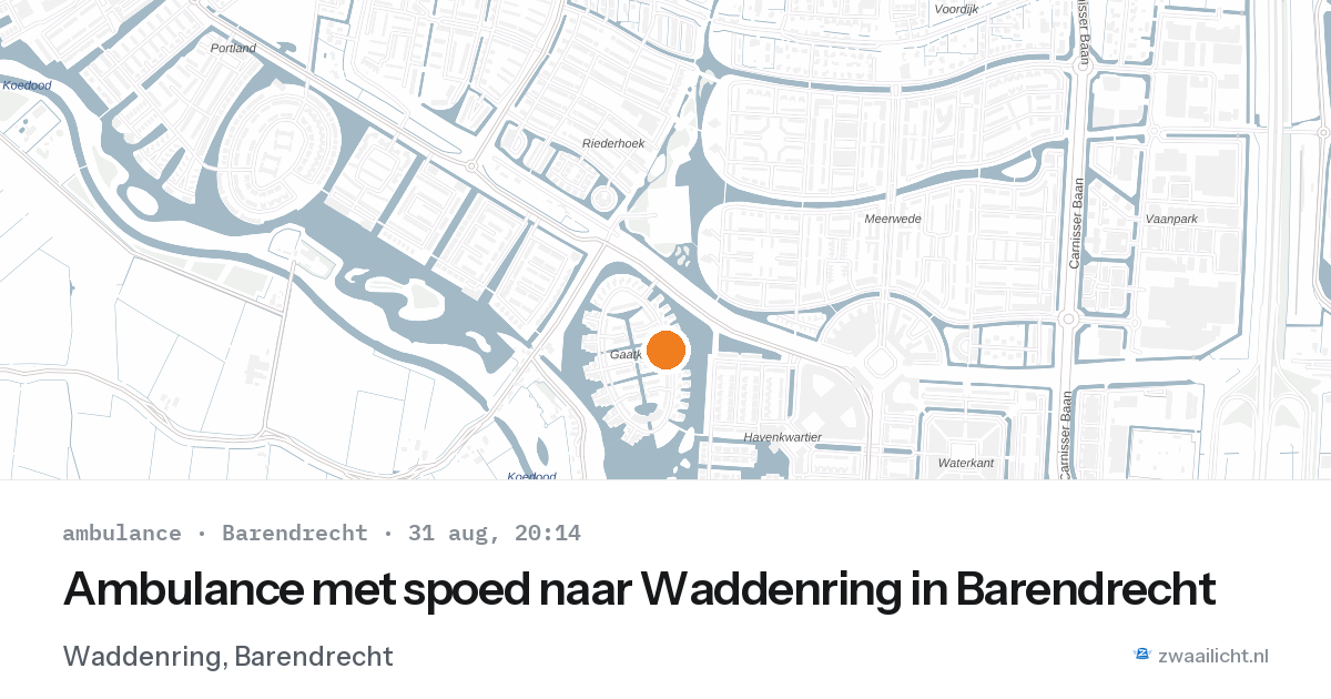 Ambulance met spoed naar Waddenring in Barendrecht — 31 aug 2026