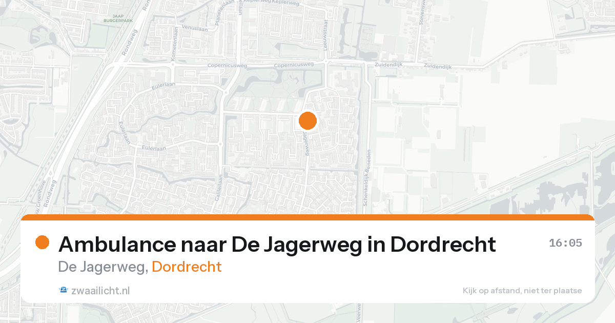 Ambulance naar De Jagerweg in Dordrecht — 24 aug 2026