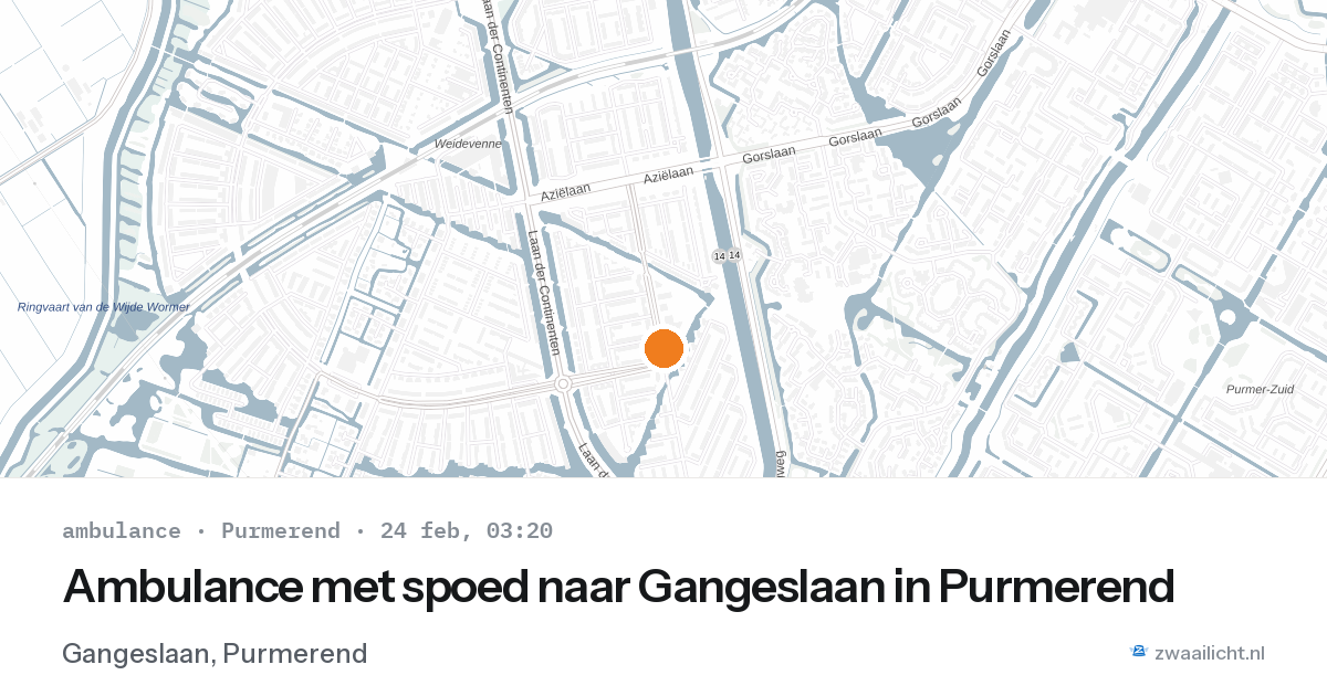 Ambulance met spoed naar Gangeslaan in Purmerend — 24 feb 2026