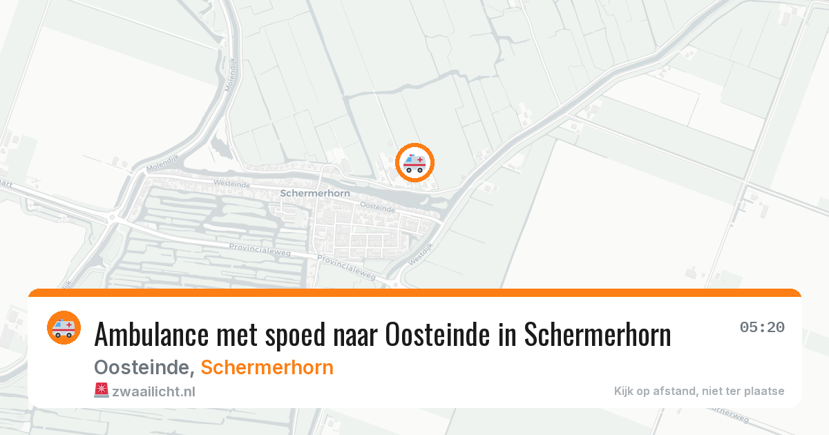 Ambulance met spoed naar Oosteinde in Schermerhorn — 16 mei 2026