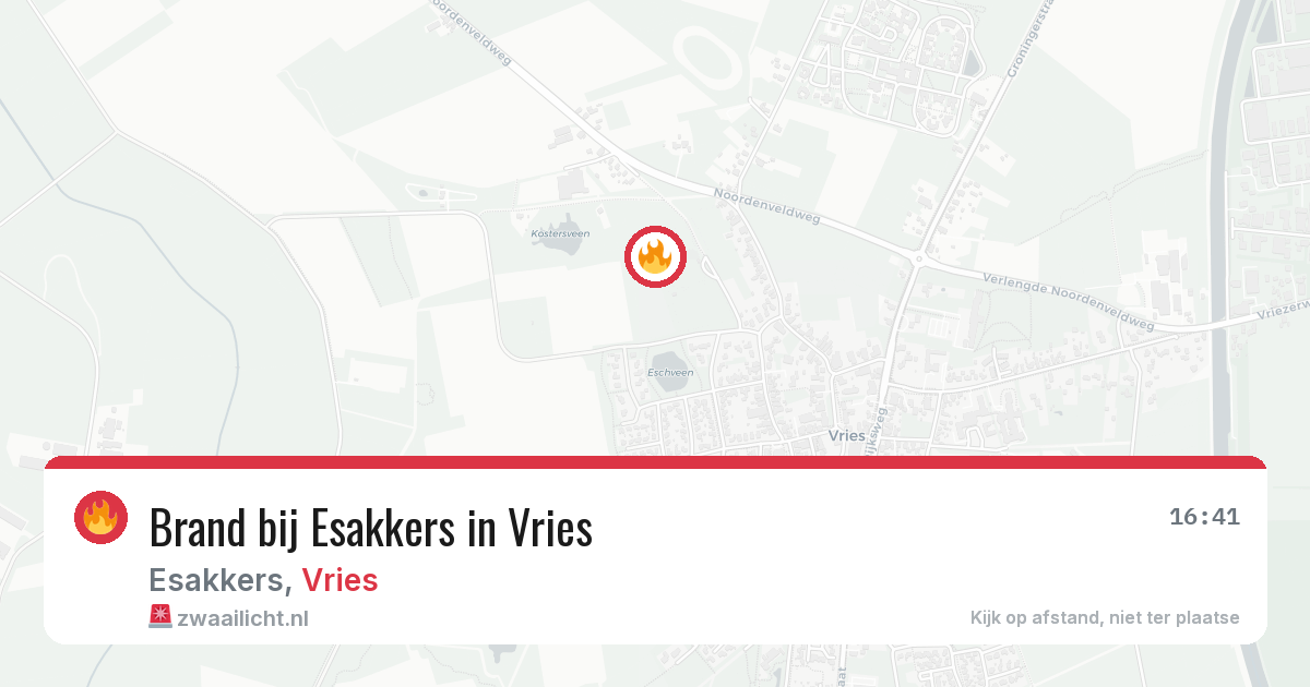 Brand bij Esakkers in Vries — 9 aug 2026