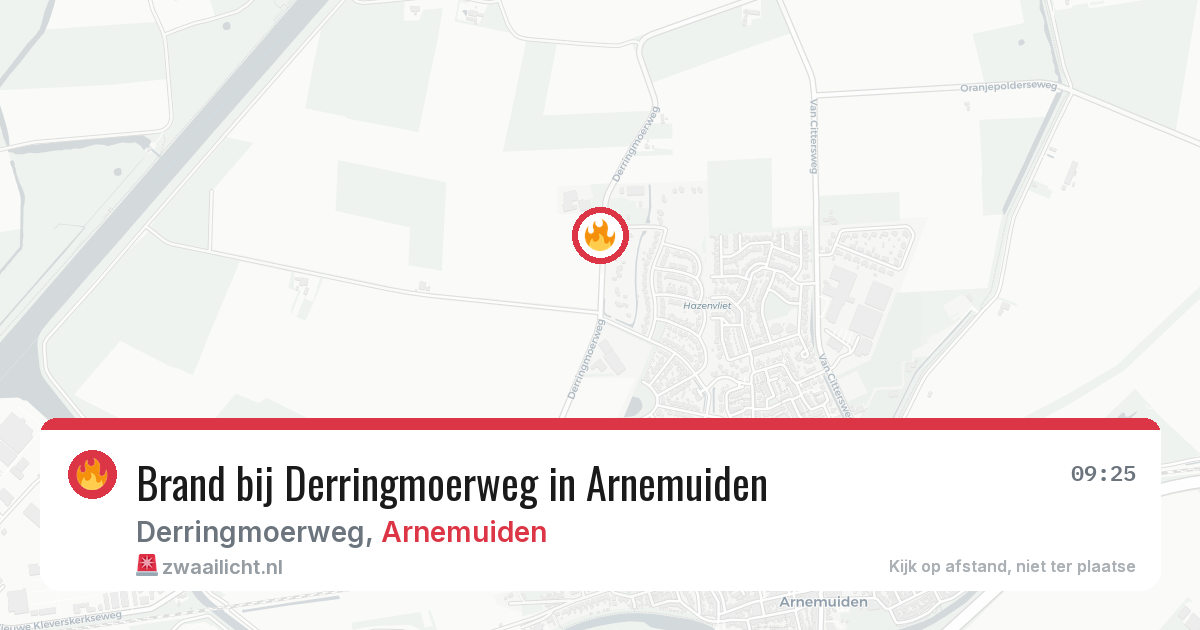 Brand bij Derringmoerweg in Arnemuiden — 18 mei 2026