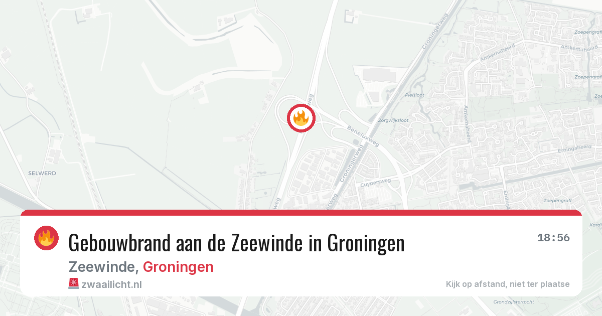 Gebouwbrand aan de Zeewinde in Groningen — 28 mei 2026