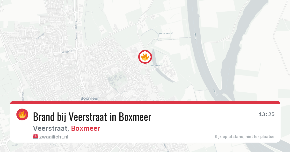 Brand bij Veerstraat in Boxmeer — 8 aug 2026