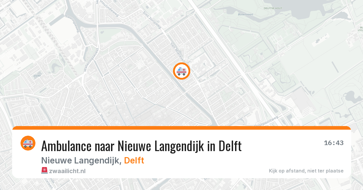 Ambulance naar Nieuwe Langendijk in Delft — 1 jun 2026