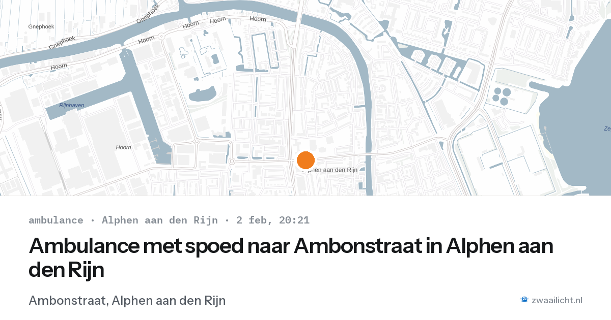 Ambulance met spoed naar Ambonstraat in Alphen aan den Rijn — 2 feb 2026