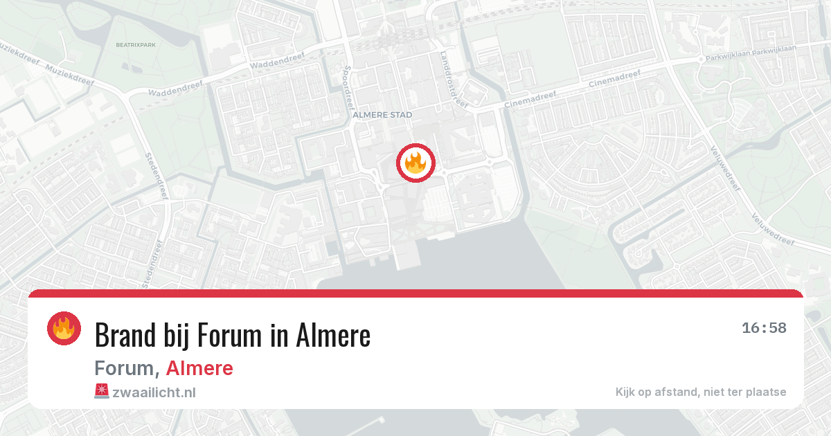 Brand bij Forum in Almere — 27 apr 2026