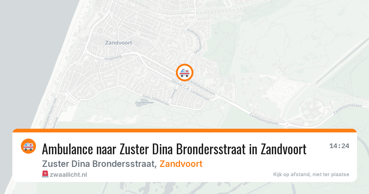 Ambulance naar Zuster Dina Brondersstraat in Zandvoort — 3 aug 2026
