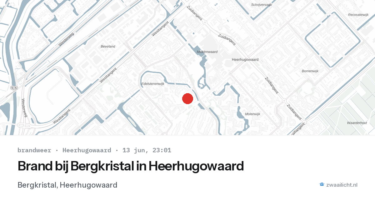 Brand bij Bergkristal in Heerhugowaard — 13 jun 2026