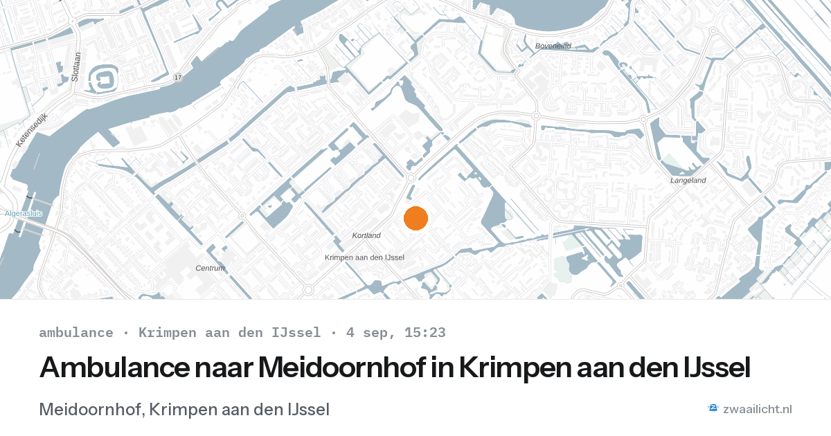 Ambulance naar Meidoornhof in Krimpen aan den IJssel — 4 sep 2026