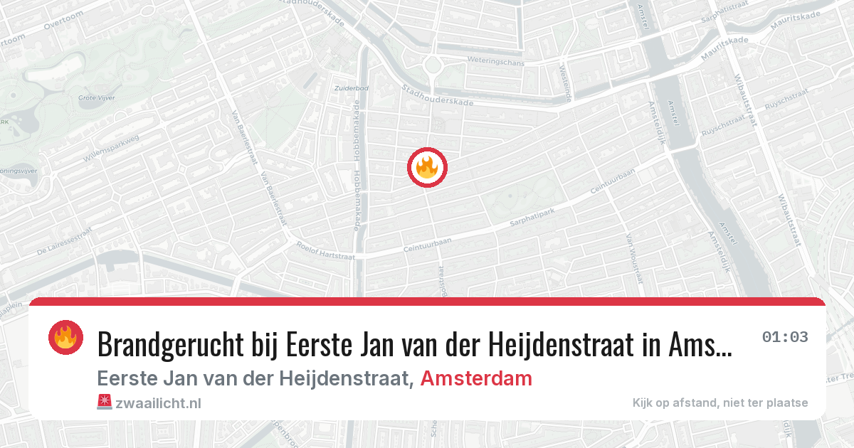 Brandgerucht bij Eerste Jan van der Heijdenstraat in Amsterdam — 11 aug 2026