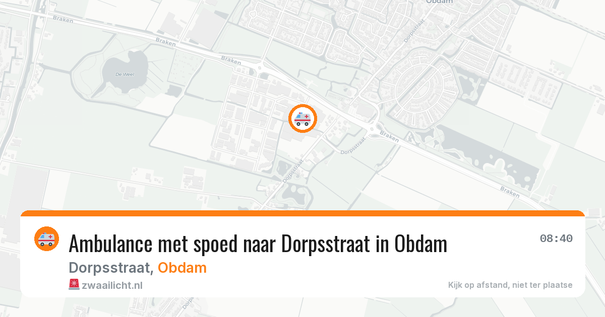 Ambulance met spoed naar Dorpsstraat in Obdam — 20 feb 2026