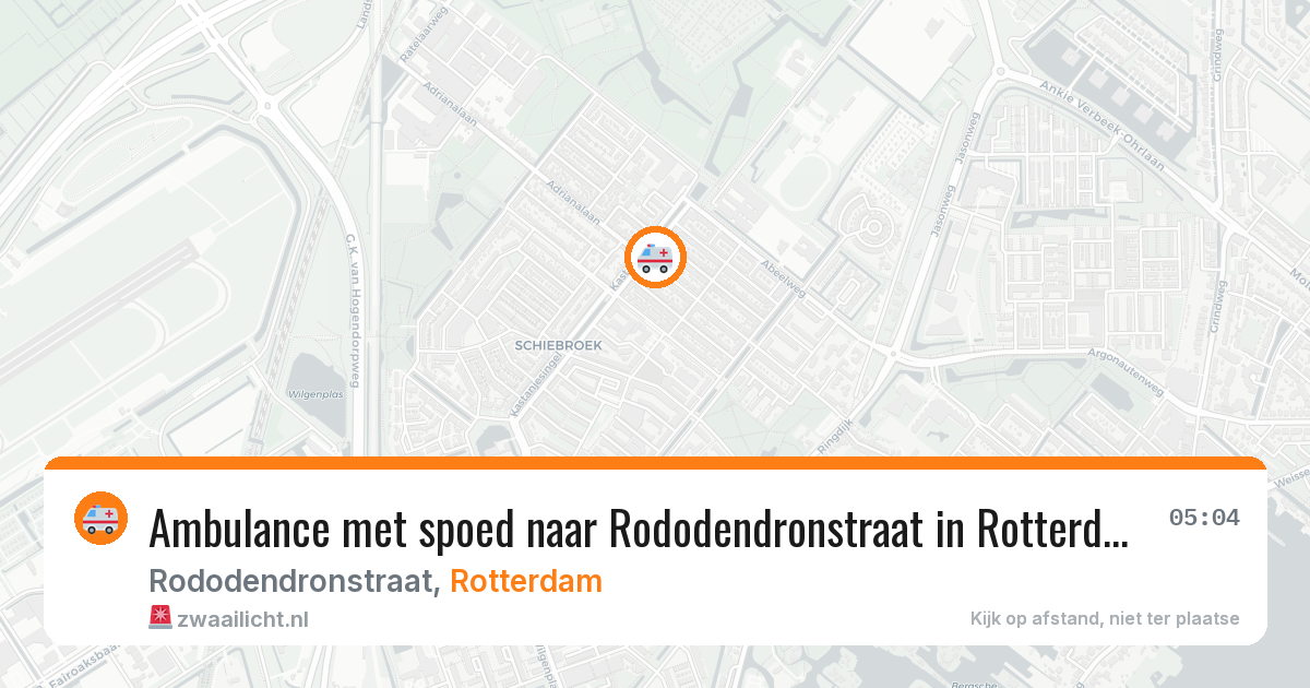 Ambulance met spoed naar Rododendronstraat in Rotterdam — 14 jun 2026