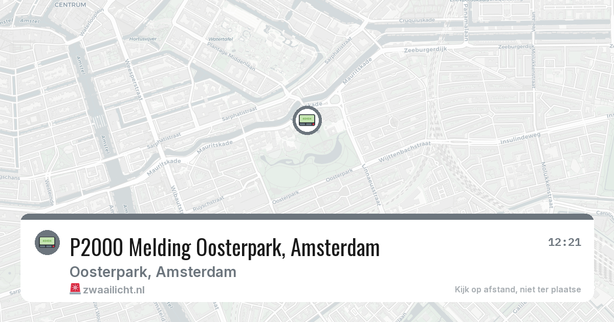 P2000 Melding Oosterpark, Amsterdam — 28 apr 2026