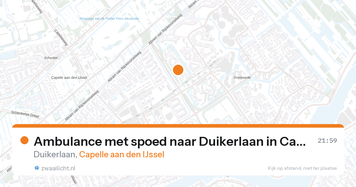 Ambulance met spoed naar Duikerlaan in Capelle aan den IJssel — 16 mrt 2026