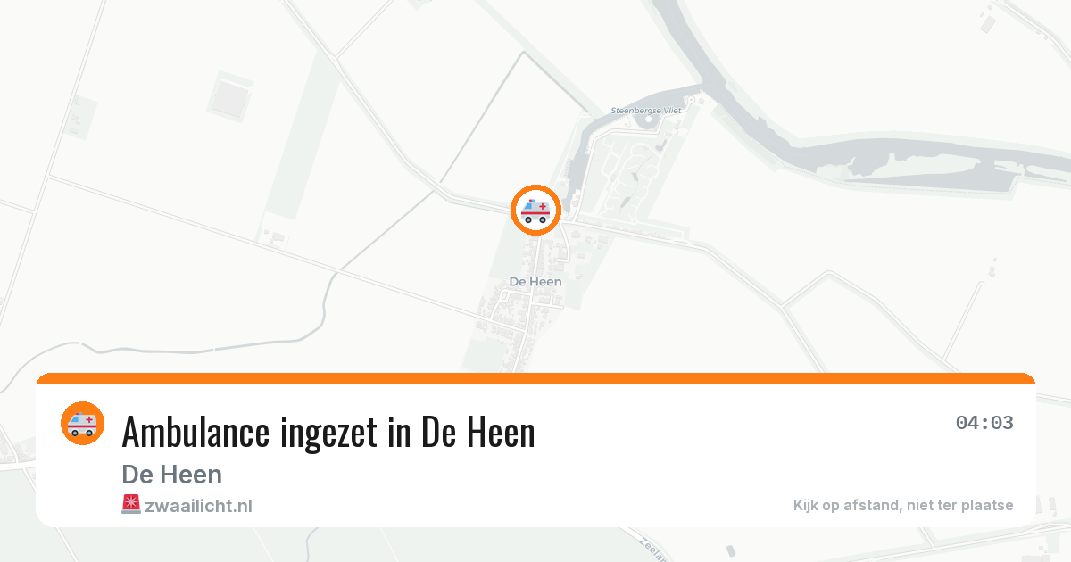 Ambulance ingezet in De Heen — 9 aug 2026