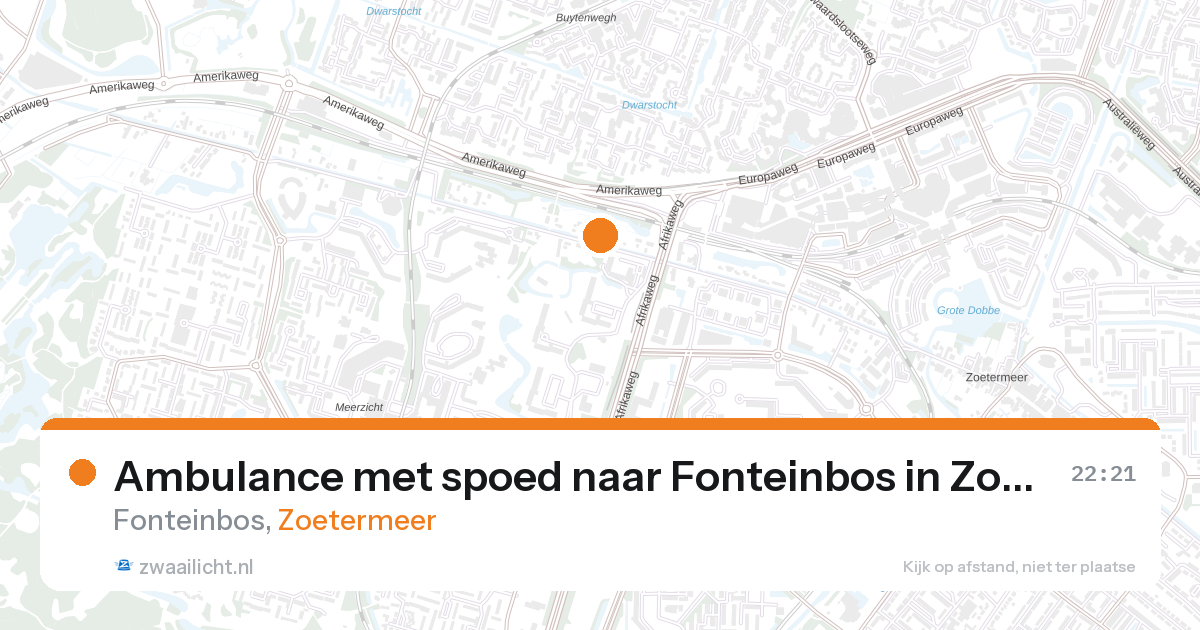 Ambulance met spoed naar Fonteinbos in Zoetermeer — 27 aug 2026