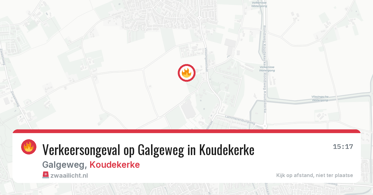 Verkeersongeval op Galgeweg in Koudekerke — 20 apr 2026