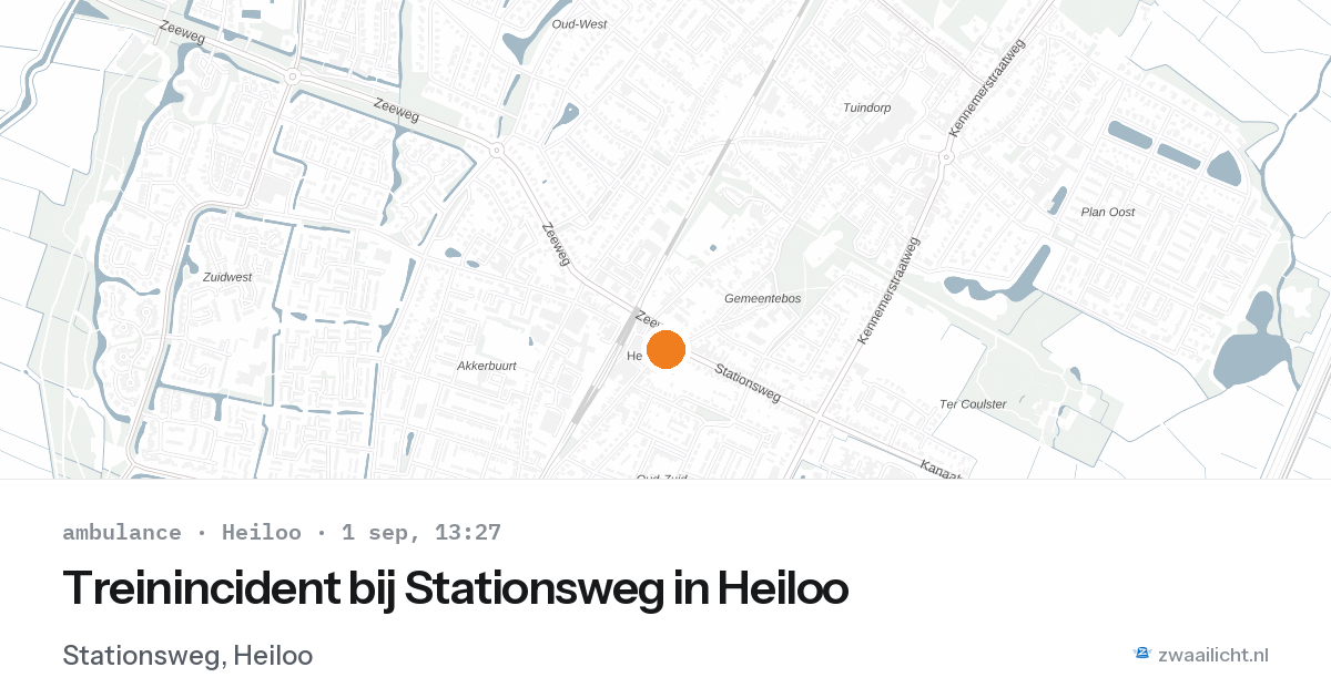 Treinincident bij Stationsweg in Heiloo — 1 sep 2026