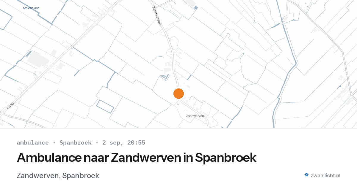 Ambulance naar Zandwerven in Spanbroek — 2 sep 2026