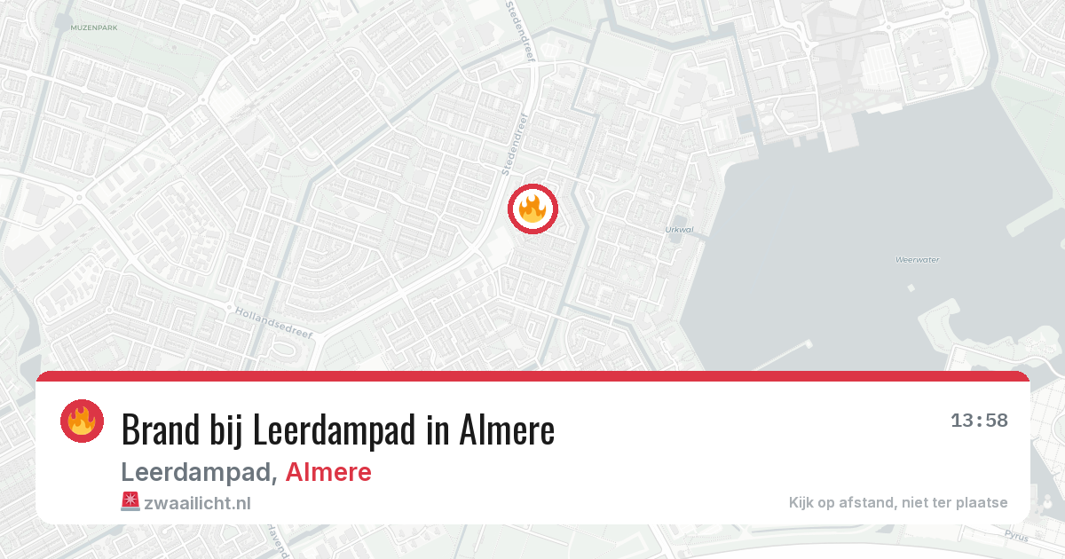 Brand bij Leerdampad in Almere — 29 apr 2026