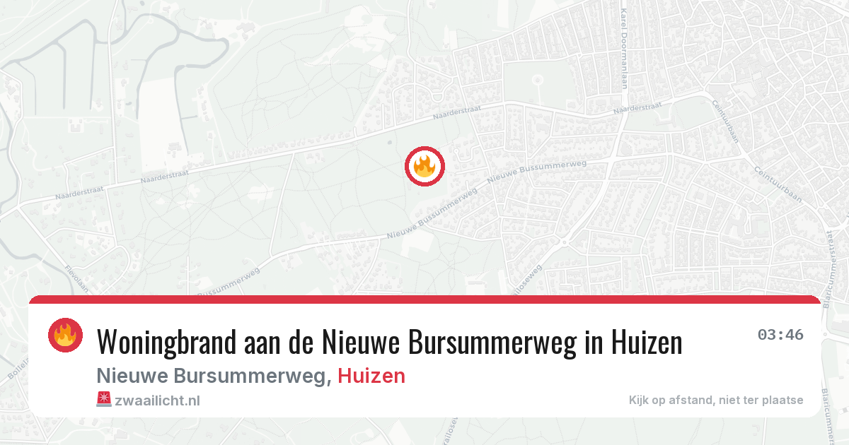 Woningbrand aan de Nieuwe Bursummerweg in Huizen — 28 jun 2026