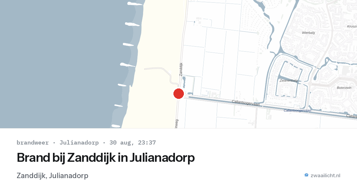 Brand bij Zanddijk in Julianadorp — 30 aug 2026