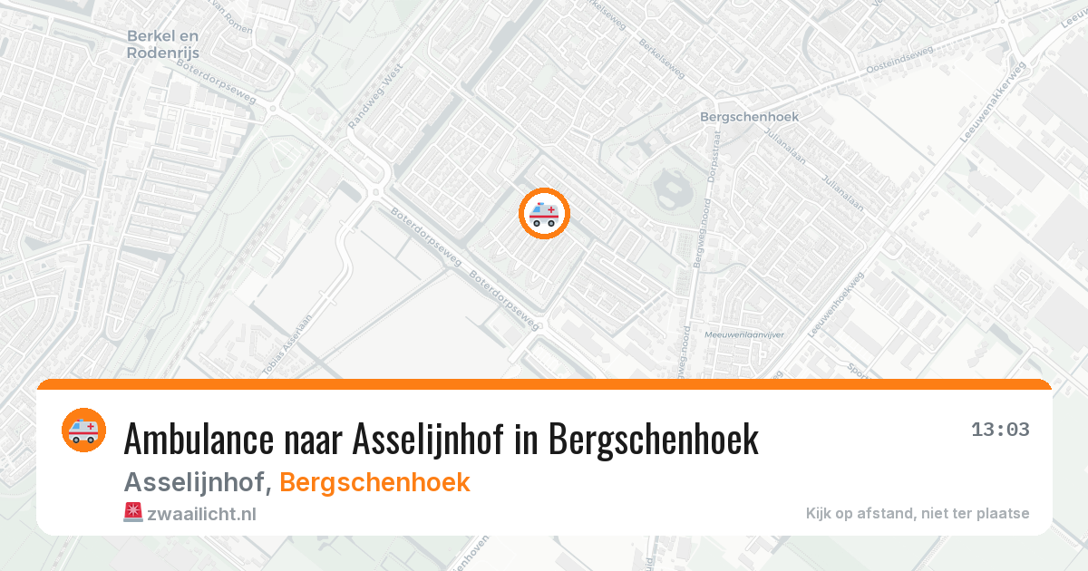 Ambulance naar Asselijnhof in Bergschenhoek — 27 jun 2026