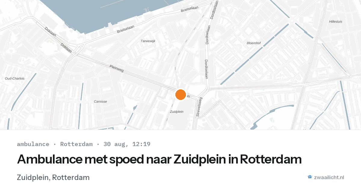Ambulance met spoed naar Zuidplein in Rotterdam — 30 aug 2026