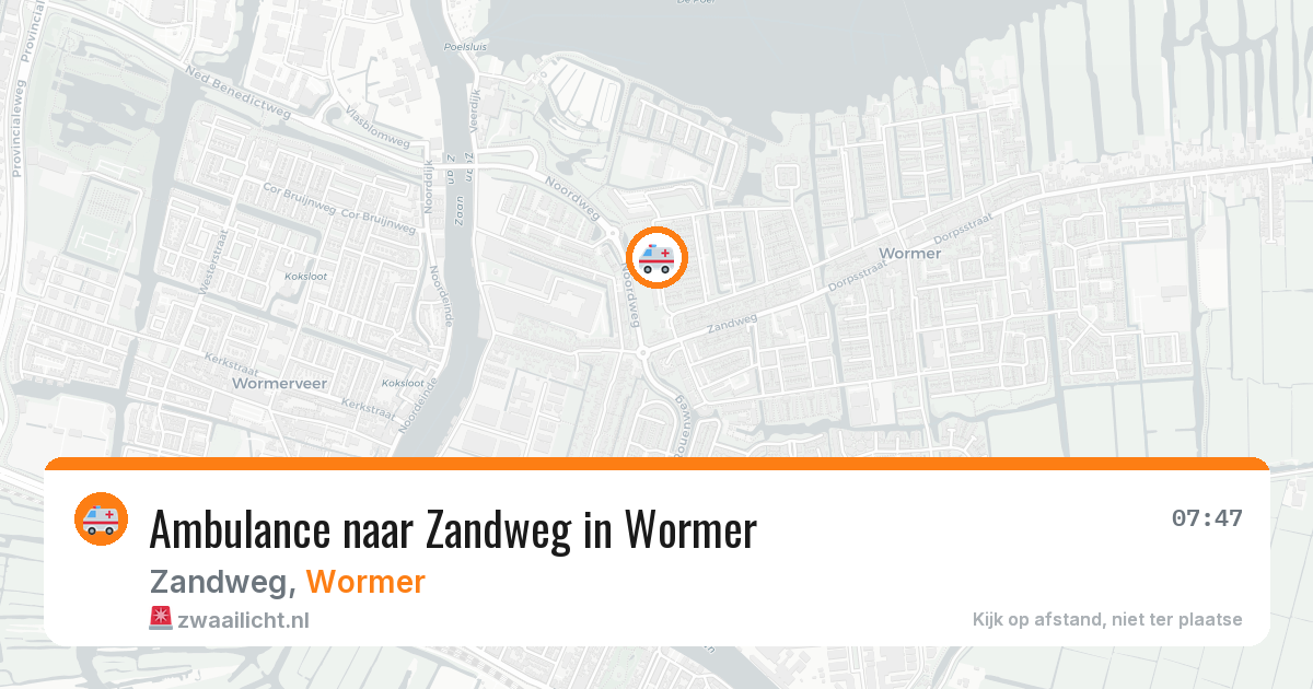 Ambulance naar Zandweg in Wormer — 12 aug 2026