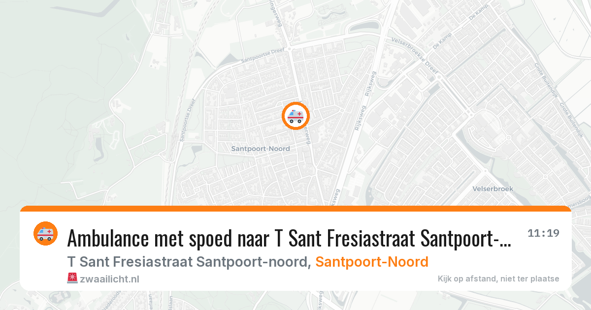 Ambulance met spoed naar T Sant Fresiastraat Santpoort-noord in Santpoort-Noord — 4 aug 2026