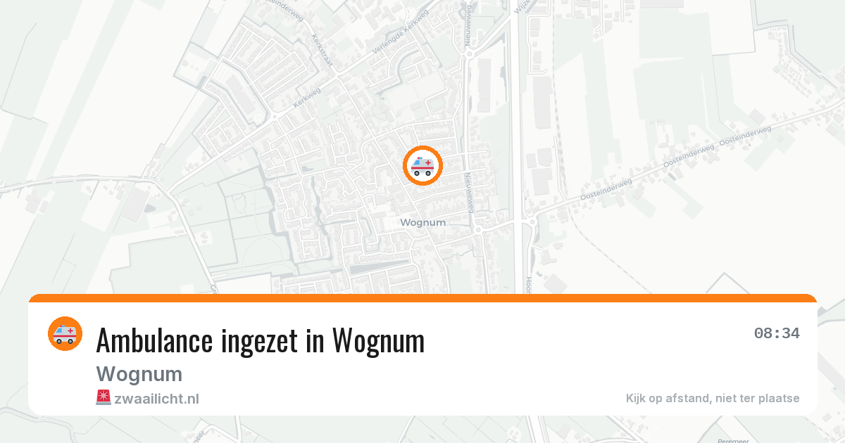 Ambulance ingezet in Wognum — 1 aug 2026 | 🚨 Zwaailicht.nl