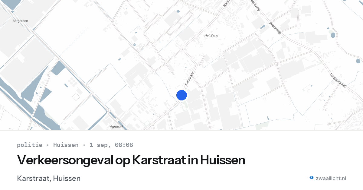Verkeersongeval op Karstraat in Huissen — 1 sep 2026