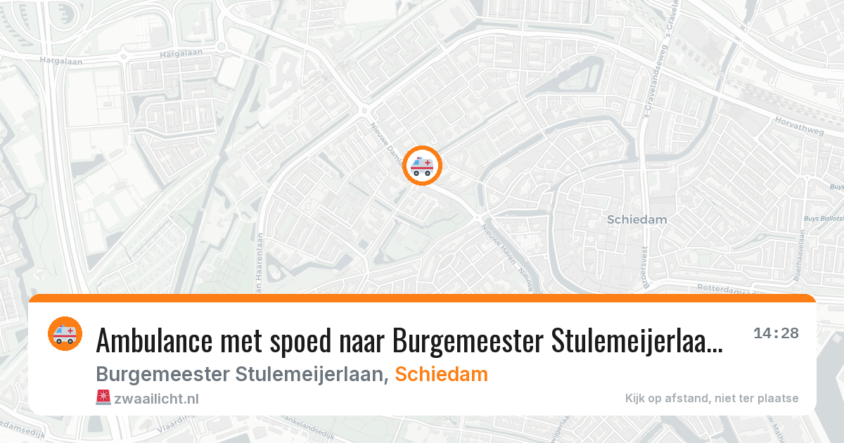 Ambulance met spoed naar Burgemeester Stulemeijerlaan in Schiedam — 25 apr 2026