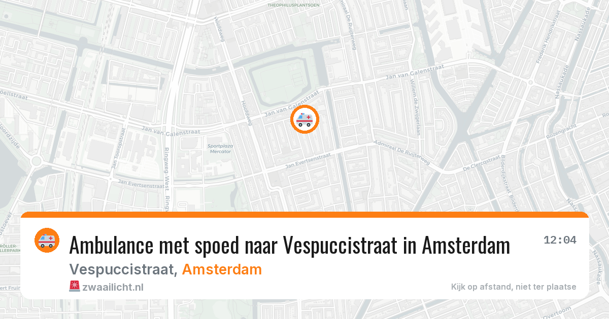 Ambulance met spoed naar Vespuccistraat in Amsterdam — 3 jul 2026